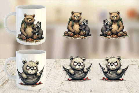 Mug Wrap Grumpy Bear Camp Sublimation artnoy 