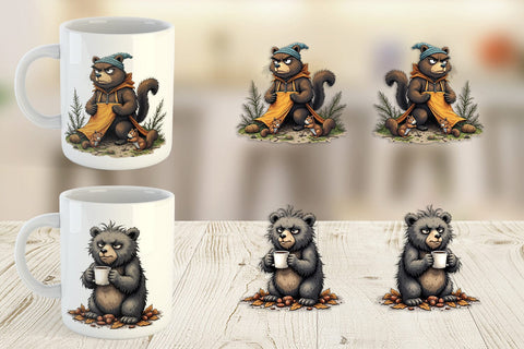 Mug Wrap Grumpy Bear Camp Sublimation artnoy 