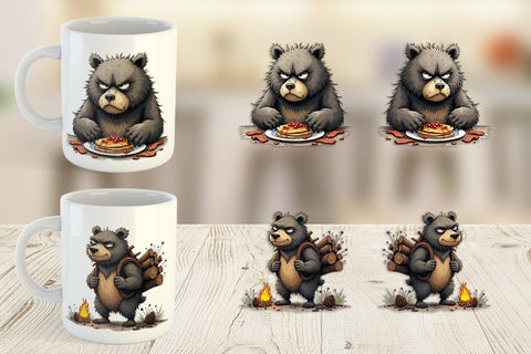 Mug Wrap Grumpy Bear Camp Sublimation artnoy 
