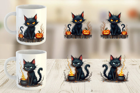 Mug Wrap Grumpy Black Cat Sublimation artnoy 