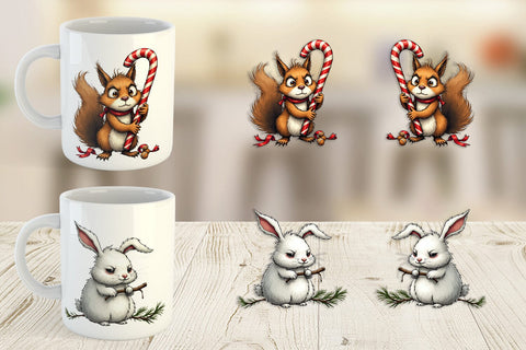Mug Wrap Grumpy Christmas Critters Sublimation artnoy 