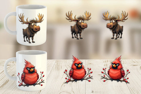 Mug Wrap Grumpy Christmas Critters Sublimation artnoy 