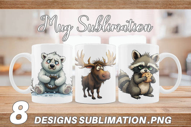 Mug Wrap Grumpy Christmas Critters Sublimation artnoy 