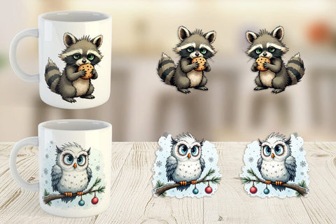 Mug Wrap Grumpy Christmas Critters Sublimation artnoy 