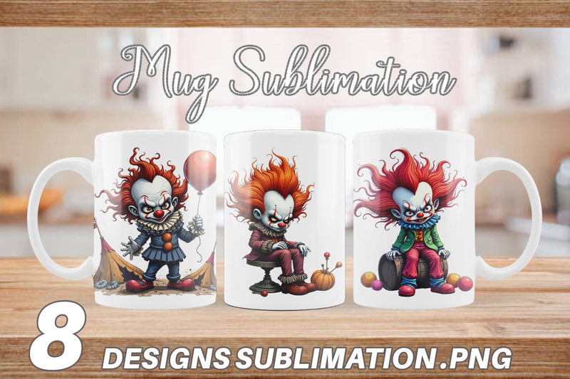 Mug Wrap Grumpy Clown Sublimation artnoy 