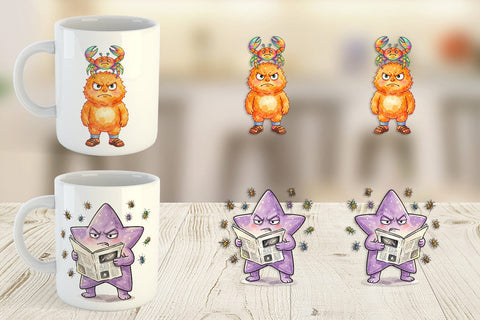 Mug Wrap Grumpy Cosmic Vacation Sublimation artnoy 