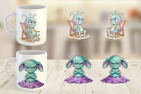 Mug Wrap Grumpy Cosmic Vacation Sublimation artnoy 