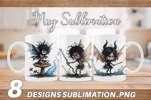 Mug Wrap Grumpy Dark Fairy Sublimation artnoy 