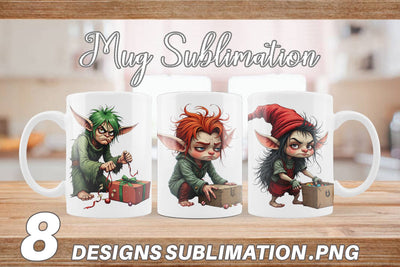 Mug Wrap Grumpy Elf Workshop Sublimation artnoy 