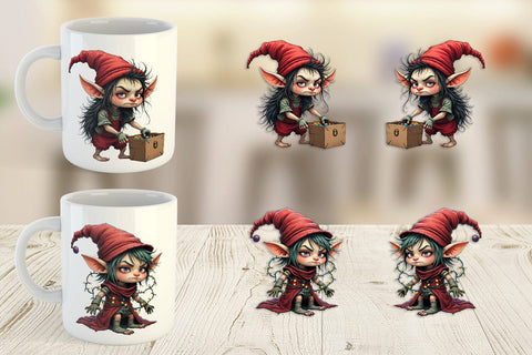 Mug Wrap Grumpy Elf Workshop Sublimation artnoy 