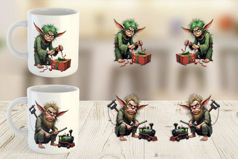 Mug Wrap Grumpy Elf Workshop Sublimation artnoy 