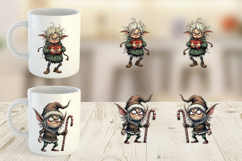 Mug Wrap Grumpy Elf Workshop Sublimation artnoy 