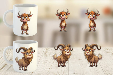 Mug Wrap Grumpy Farm Animals Sublimation artnoy 