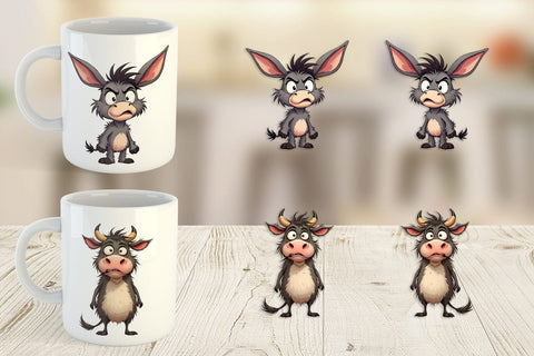 Mug Wrap Grumpy Farm Animals Sublimation artnoy 