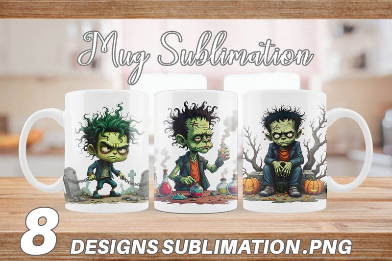 Mug Wrap Grumpy Frankenstein Sublimation artnoy 