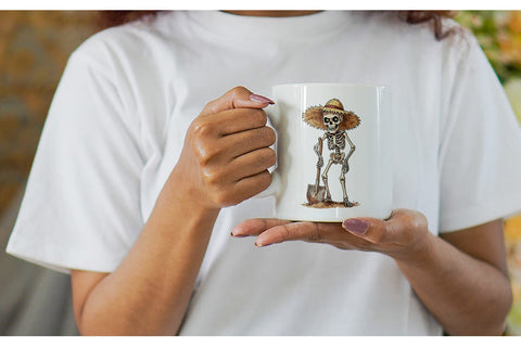 Mug Wrap Grumpy Garden Dad Bone Watercolor Sublimation artnoy 