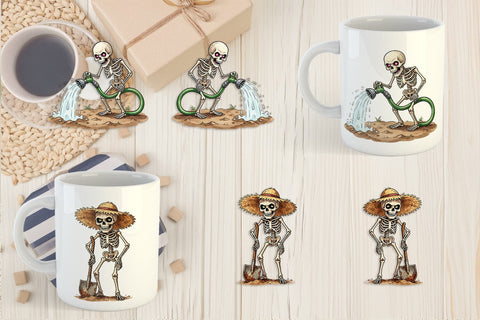 Mug Wrap Grumpy Garden Dad Bone Watercolor Sublimation artnoy 