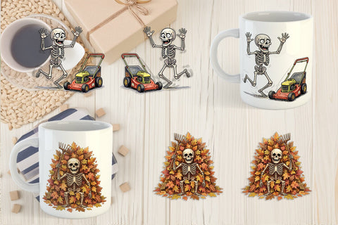 Mug Wrap Grumpy Garden Dad Bone Watercolor Sublimation artnoy 