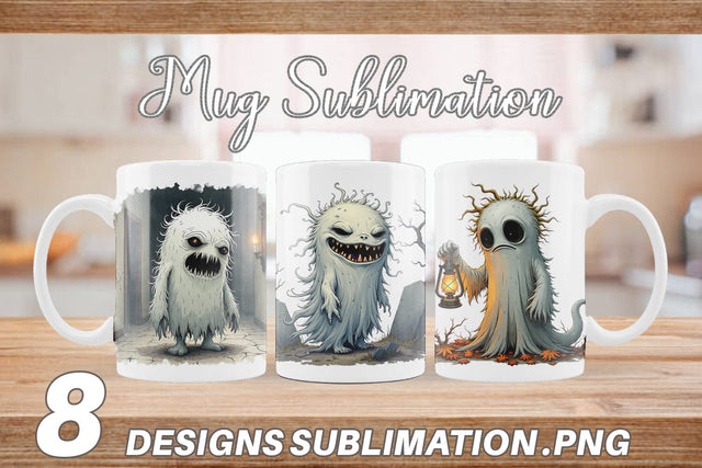 Mug Wrap Grumpy Ghost Sublimation artnoy 