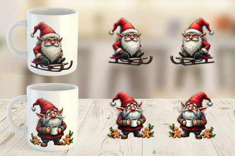 Mug Wrap Grumpy Gnome Christmas Sublimation artnoy 
