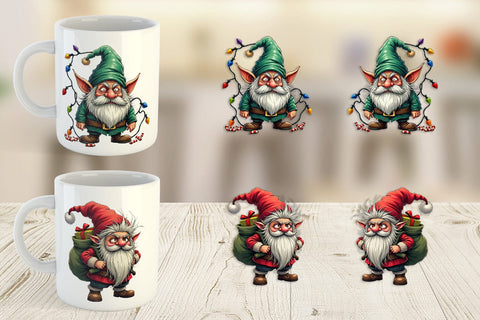Mug Wrap Grumpy Gnome Christmas Sublimation artnoy 