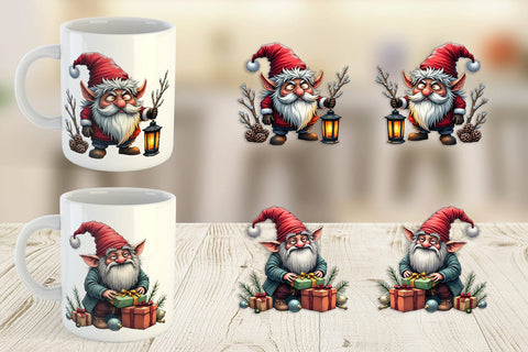 Mug Wrap Grumpy Gnome Christmas Sublimation artnoy 