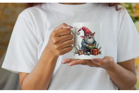 Mug Wrap Grumpy Gnome Christmas Sublimation artnoy 