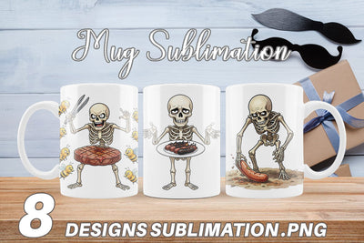 Mug Wrap Grumpy Grill Dad Bone Watercolor Sublimation artnoy 