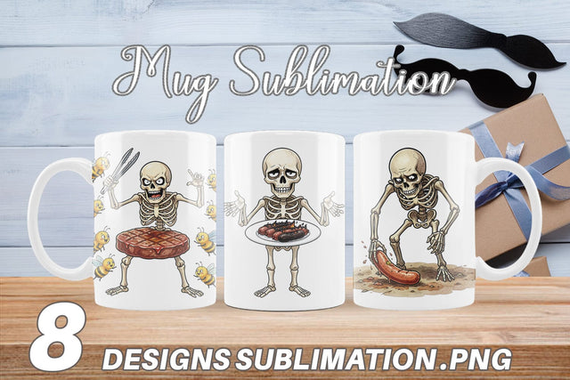 Mug Wrap Grumpy Grill Dad Bone Watercolor Sublimation artnoy 