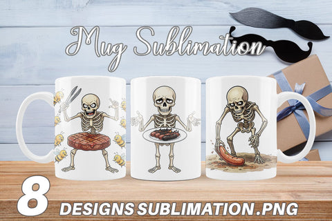 Mug Wrap Grumpy Grill Dad Bone Watercolor Sublimation artnoy 