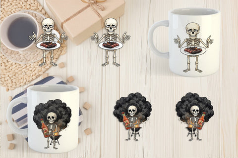 Mug Wrap Grumpy Grill Dad Bone Watercolor Sublimation artnoy 