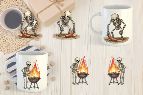Mug Wrap Grumpy Grill Dad Bone Watercolor Sublimation artnoy 