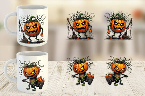 Mug Wrap Grumpy Jack o Lantern Sublimation artnoy 