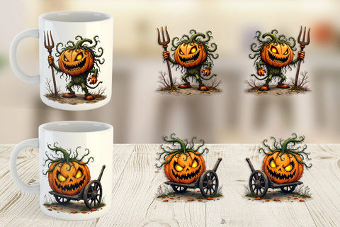 Mug Wrap Grumpy Jack o Lantern Sublimation artnoy 
