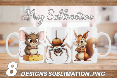 Mug Wrap Grumpy Kitchen Critters Sublimation artnoy 