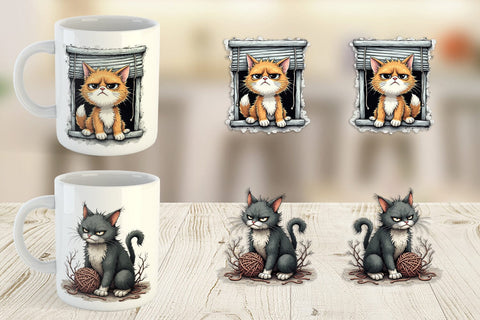 Mug Wrap Grumpy Kitty Sublimation artnoy 