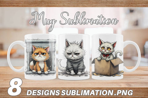 Mug Wrap Grumpy Kitty Sublimation artnoy 