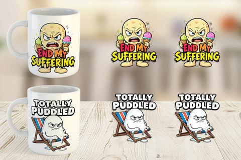 Mug Wrap Grumpy Melting Snowman Sarcastic Quotes Sublimation artnoy 