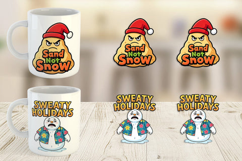 Mug Wrap Grumpy Melting Snowman Sarcastic Quotes Sublimation artnoy 