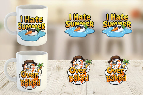 Mug Wrap Grumpy Melting Snowman Sarcastic Quotes Sublimation artnoy 