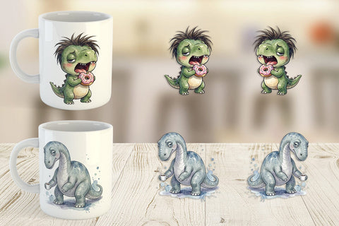 Mug Wrap Grumpy Monday Dino Sublimation artnoy 