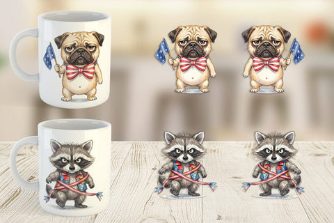 Mug Wrap Grumpy Patriotic Pets Ink Sublimation artnoy 