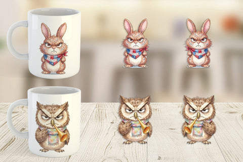 Mug Wrap Grumpy Patriotic Pets Ink Sublimation artnoy 