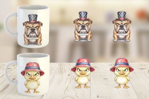 Mug Wrap Grumpy Patriotic Pets Ink Sublimation artnoy 
