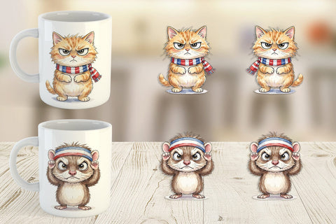 Mug Wrap Grumpy Patriotic Pets Ink Sublimation artnoy 