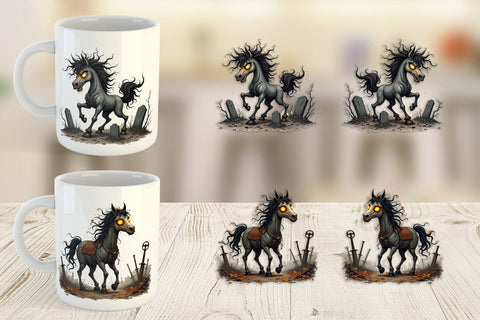 Mug Wrap Grumpy Phantom Horse Sublimation artnoy 