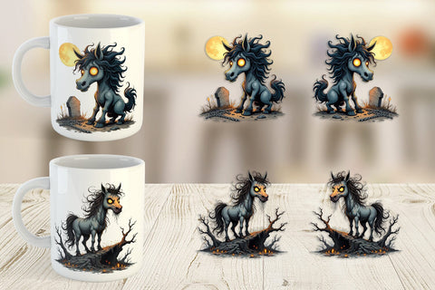 Mug Wrap Grumpy Phantom Horse Sublimation artnoy 
