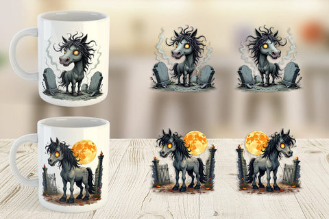 Mug Wrap Grumpy Phantom Horse Sublimation artnoy 