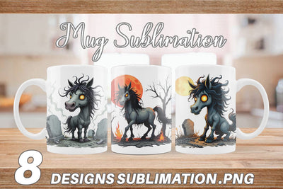 Mug Wrap Grumpy Phantom Horse Sublimation artnoy 