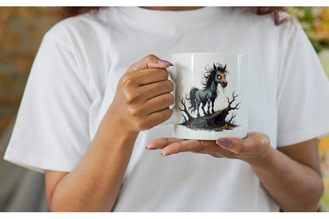 Mug Wrap Grumpy Phantom Horse Sublimation artnoy 